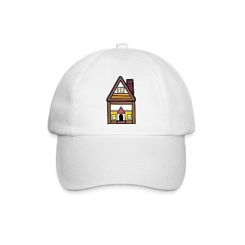 Haus Traumhaus Hütte wohnen Immobilie  - Baseballkappe - Weiß/Weiß - Vorne