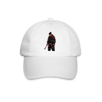 Dystopischer Krieger Zerfetzt Mantel - Baseballkappe - Weiß/Weiß - Vorne