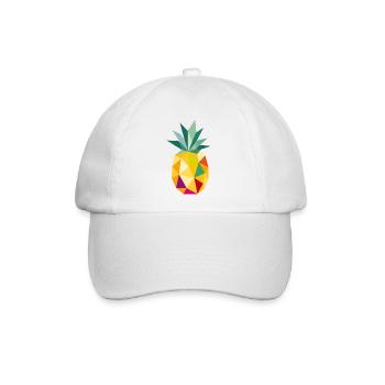 Geometrische Ananas – Tropisches Frucht Motiv   - Baseballkappe - Weiß/Weiß - Vorne