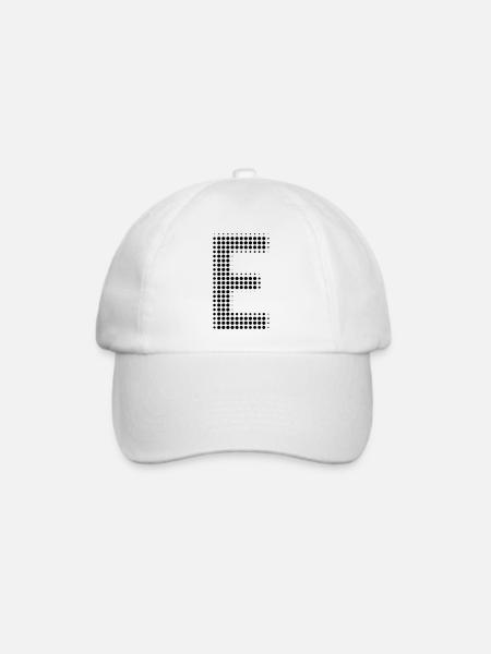 Buchstabe E – Punktmuster Initial Design - Baseballkappe - Weiß/Weiß