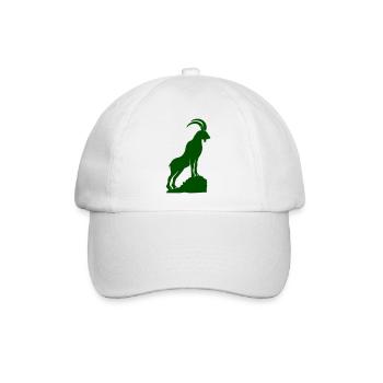 Steinbock-Silhouette auf Fels - Baseballkappe - Weiß/Weiß - Vorne