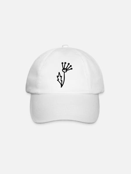 Blume 2 - Baseballkappe - Weiß/Weiß