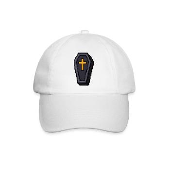 Pixel-Sarg mit goldenem Kreuz - Baseballkappe - Weiß/Weiß - Vorne
