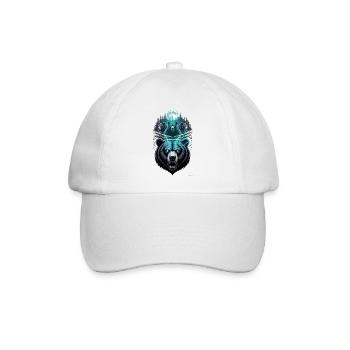Lightning Bear Wildladungsdesign. - Baseballkappe - Weiß/Weiß - Vorne