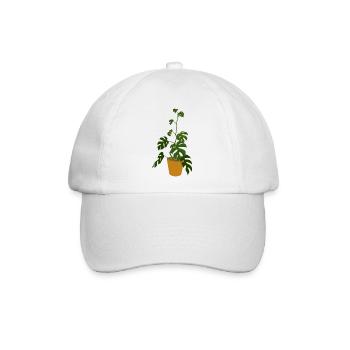 Monstera Deliciosa - Baseballkappe - Weiß/Weiß - Vorne