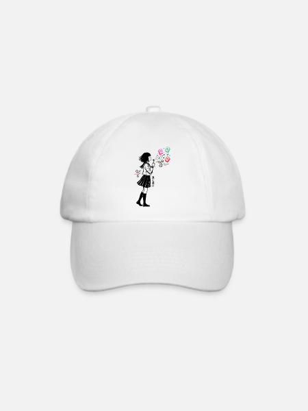 Mahjong Mädchen Japanisches Design - Baseballkappe - Weiß/Weiß