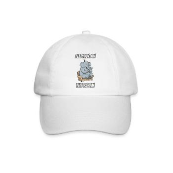 Elephant in the Room – Witzige buchstäbliche Idiom-Zeichentrickserie - Baseballkappe - Weiß/Weiß - Vorne