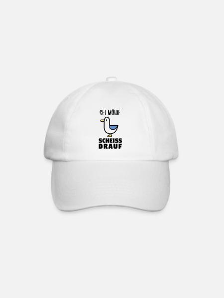 Sei Möwe scheiss drauf - Baseballkappe - Weiß/Weiß