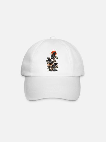Japanische Ratten Bonsai Mystisch Natur Tattoo - Baseballkappe - Weiß/Weiß