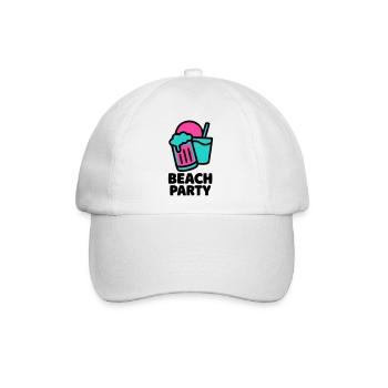 Beach Party Bierkruege Logo - Baseballkappe - Weiß/Weiß - Vorne