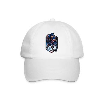 Eisjäger 86 – Hockey-Action - Baseballkappe - Weiß/Weiß - Vorne