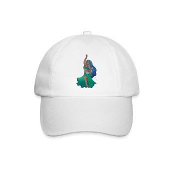 Aqua Meerjungfrauen-Bauchtanz - Baseballkappe - Weiß/Weiß - Vorne