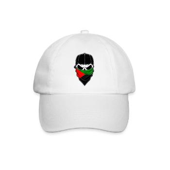 Stilisierter Martinique-Bandana-Schädel - Baseballkappe - Weiß/Weiß - Vorne