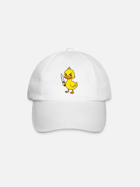 Baby Ente Messer - Baseballkappe - Weiß/Weiß