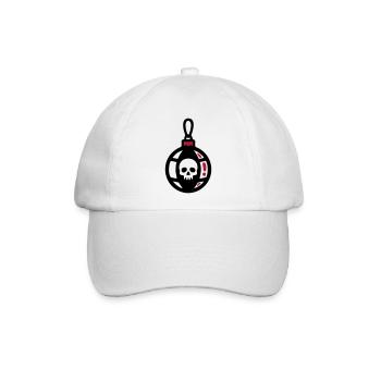 Totenkopf Christbaumkugel Icon - Baseballkappe - Weiß/Weiß - Vorne