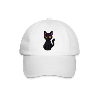 Nachtkater Pixelblick - Baseballkappe - Weiß/Weiß - Vorne