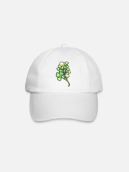 Aquarellklee-Blüten - Baseballkappe - Weiß/Weiß
