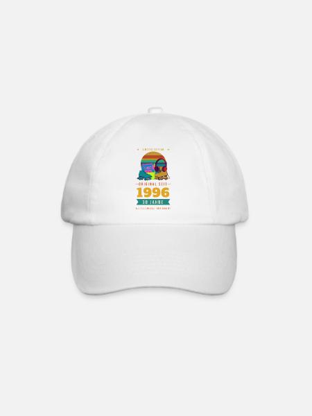 Original seit 1996 – 30. Geburtstag Jahrgang Retro - Baseballkappe - Weiß/Weiß