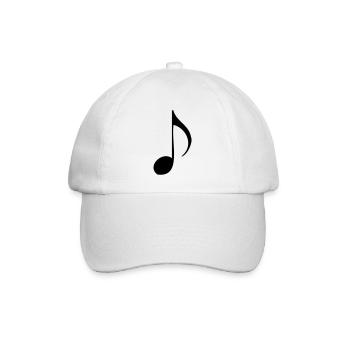 Musiknote - Baseballkappe - Weiß/Weiß - Vorne