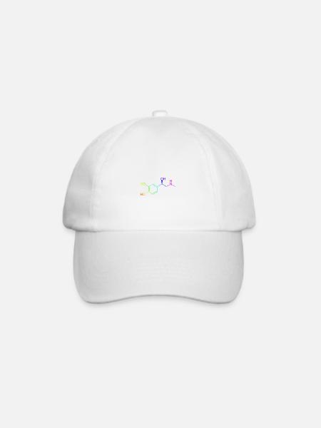 Adrenalin Molekül - Regenbogenfarben - Baseballkappe - Weiß/Weiß