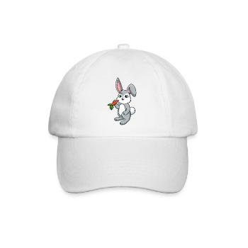 Hase Ostern Wald Tier Kind Süß Möhre - Baseballkappe - Weiß/Weiß - Vorne
