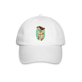 Skater-Mädchen - Baseballkappe - Weiß/Weiß - Vorne