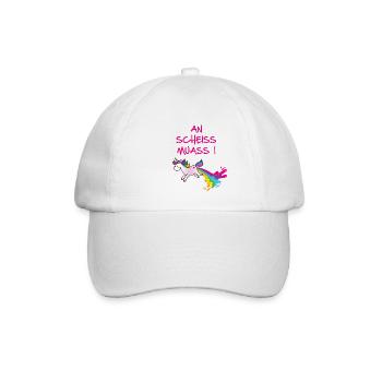 Einhorn,kotzendes einhorn,scheiss, ,regenbogen - Baseballkappe - Weiß/Weiß - Vorne