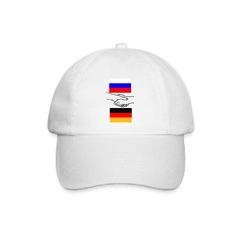 Russland & Deutschland - Baseballkappe - Weiß/Weiß - Vorne