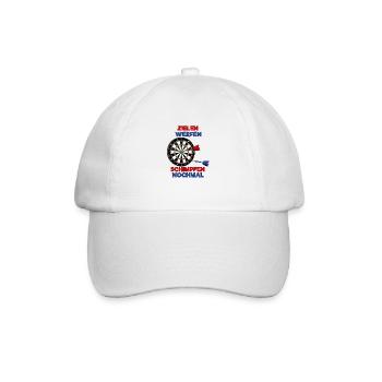 Zielen Schimpfen - Dart Spruch Lustiges Geschenk - Baseballkappe - Weiß/Weiß - Vorne
