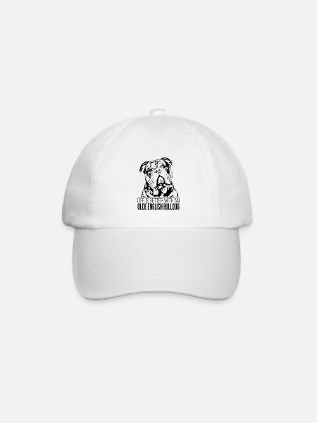 OLDE ENGLISH BULLDOG life is better Hunde Wilsigns - Baseballkappe - Weiß/Weiß