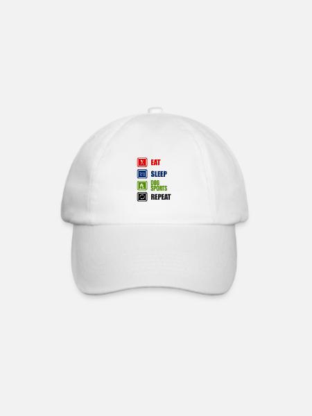 EAT SLEEP DOG SPORTS REPEAT - Baseballkappe - Weiß/Weiß