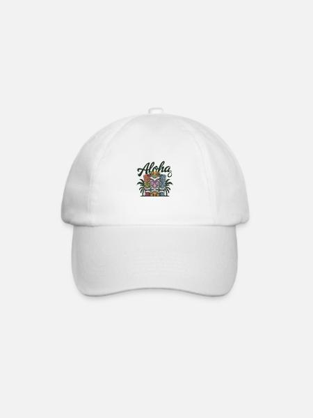 Tiki Kultur Maori Maske für einen Tkik Fans - Baseballkappe - Weiß/Weiß