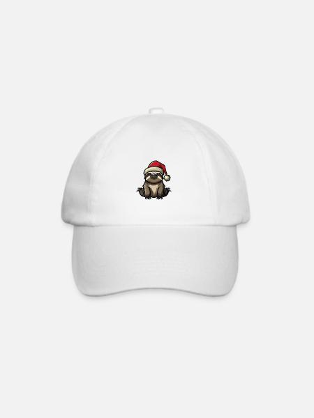 Faultier Weihnachten - Baseballkappe - Weiß/Weiß