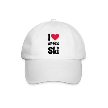 T-Shirt "I love apres ski" - Baseballkappe - Weiß/Weiß - Vorne