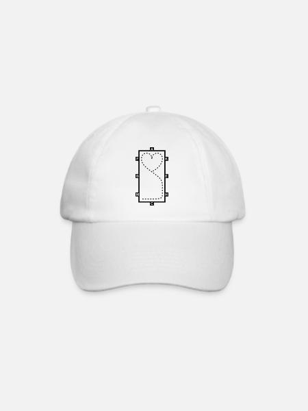 Bahnfigur Herz Dressurreiten - Baseballkappe - Weiß/Weiß