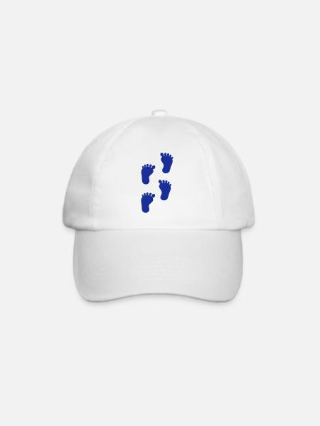baby - füße - fuß - Baseballkappe - Weiß/Weiß