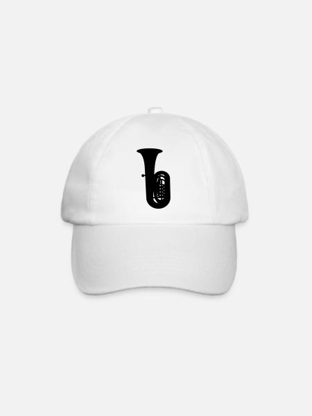 Tuba Silhouette - Baseballkappe - Weiß/Weiß