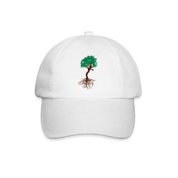 Bonsai Baum mit Wurzeln Lebensbaum - Baseballkappe - Weiß/Weiß - Vorne