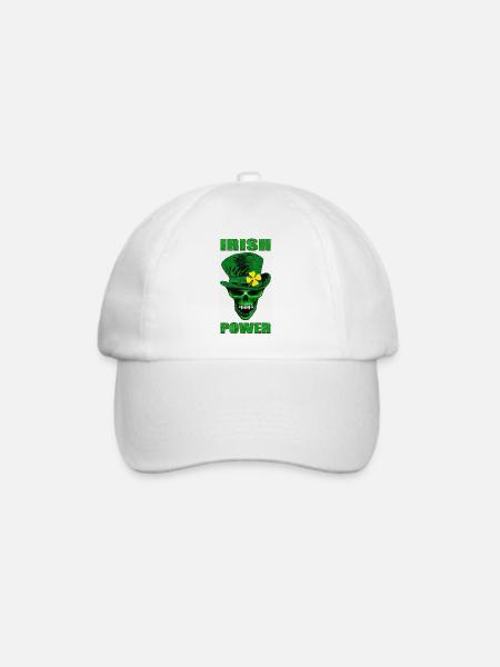 irish Schädel - Baseballkappe - Weiß/Weiß