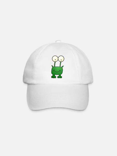 Frosch Comic - Baseballkappe - Weiß/Weiß