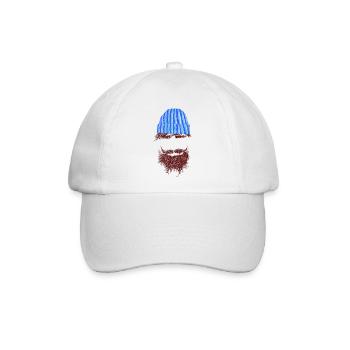 hipster bart - Baseballkappe - Weiß/Weiß - Vorne