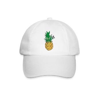 Ananas & Spaß - Baseballkappe - Weiß/Weiß - Vorne