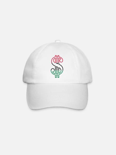 Dollarzeichen - Baseballkappe - Weiß/Weiß