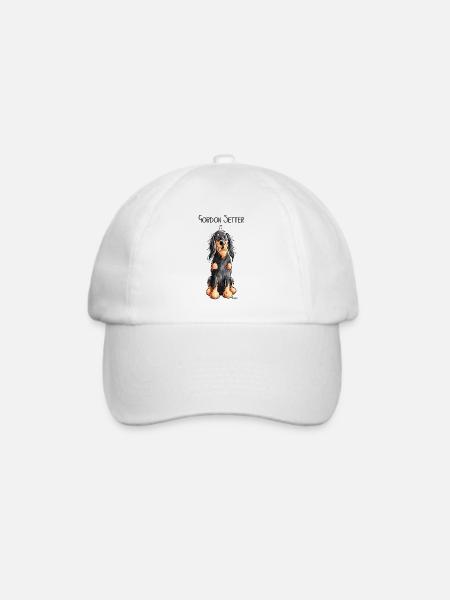 Funny Gordon Setter - Hund - Comic - Hunderasse - Baseballkappe - Weiß/Weiß