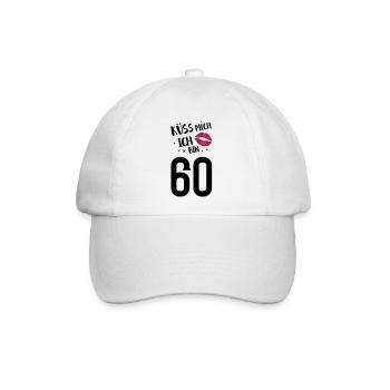 Küss mich ich bin 60 - Baseballkappe - Weiß/Weiß - Vorne