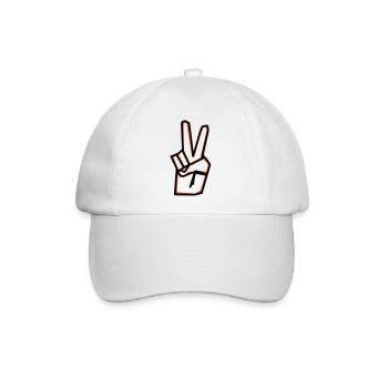 Peace Sign - Baseballkappe - Weiß/Weiß - Vorne
