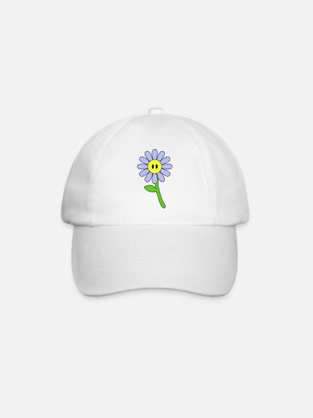 Süße Blume Design - Baseballkappe - Weiß/Weiß