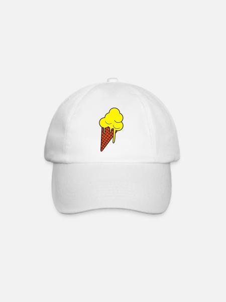 Schmelzendes Eis  Pop Art - Baseballkappe - Weiß/Weiß