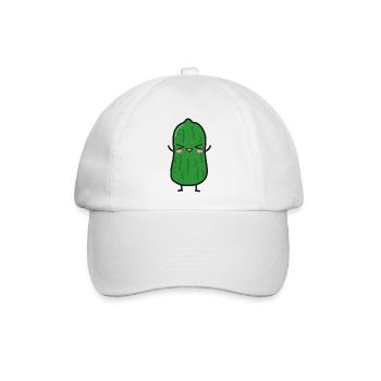 Saure Gurke Lustig Kawaii - Baseballkappe - Weiß/Weiß - Vorne