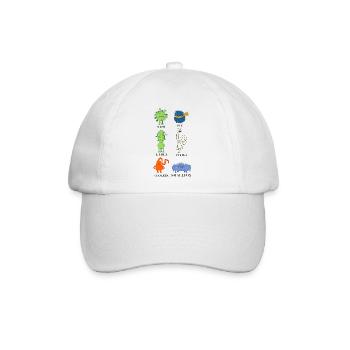 Süße Bakterien und Viren - Grippe, E.Coli - Baseballkappe - Weiß/Weiß - Vorne